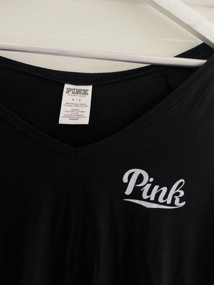 T-shirt VICTORIA’S SECRET PINK czarny damski Rozmiar S