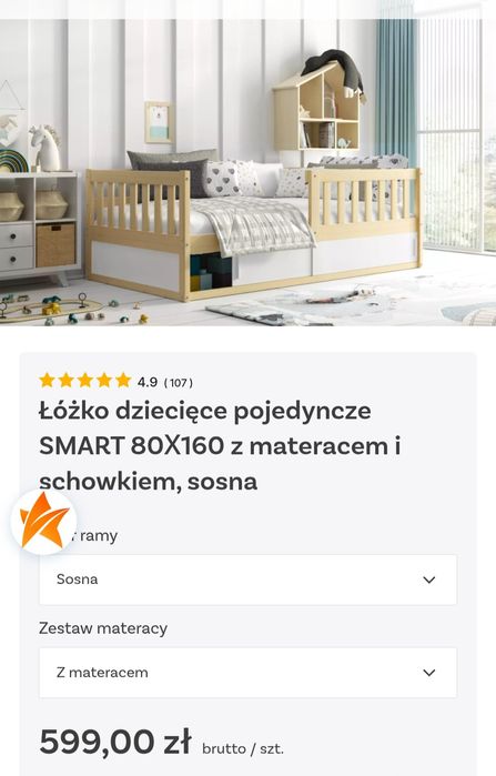 Łóżko dziecięce 80x160