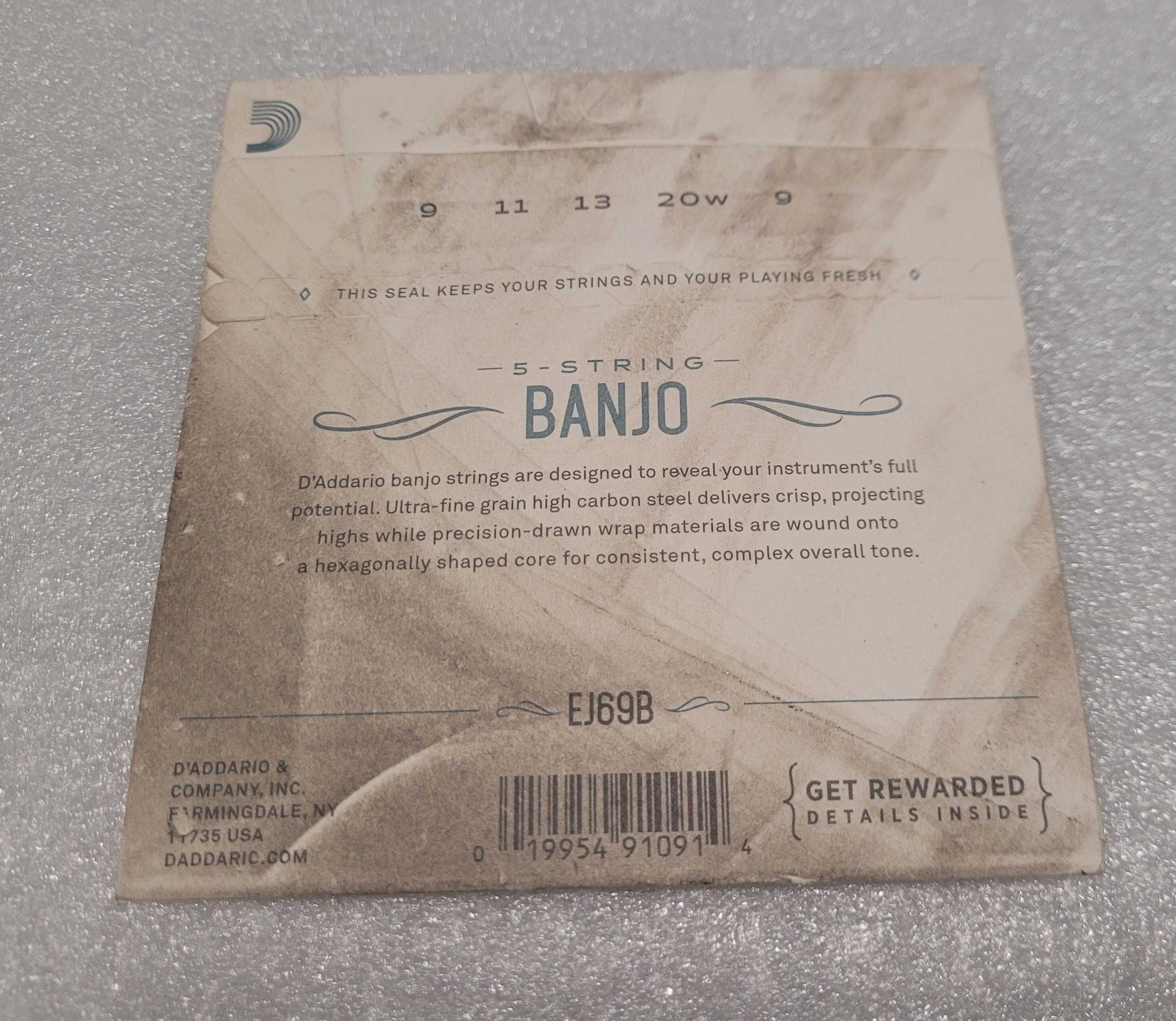 Struny do Banjo 5str D'ADDARIO EJ69B Oryginalne