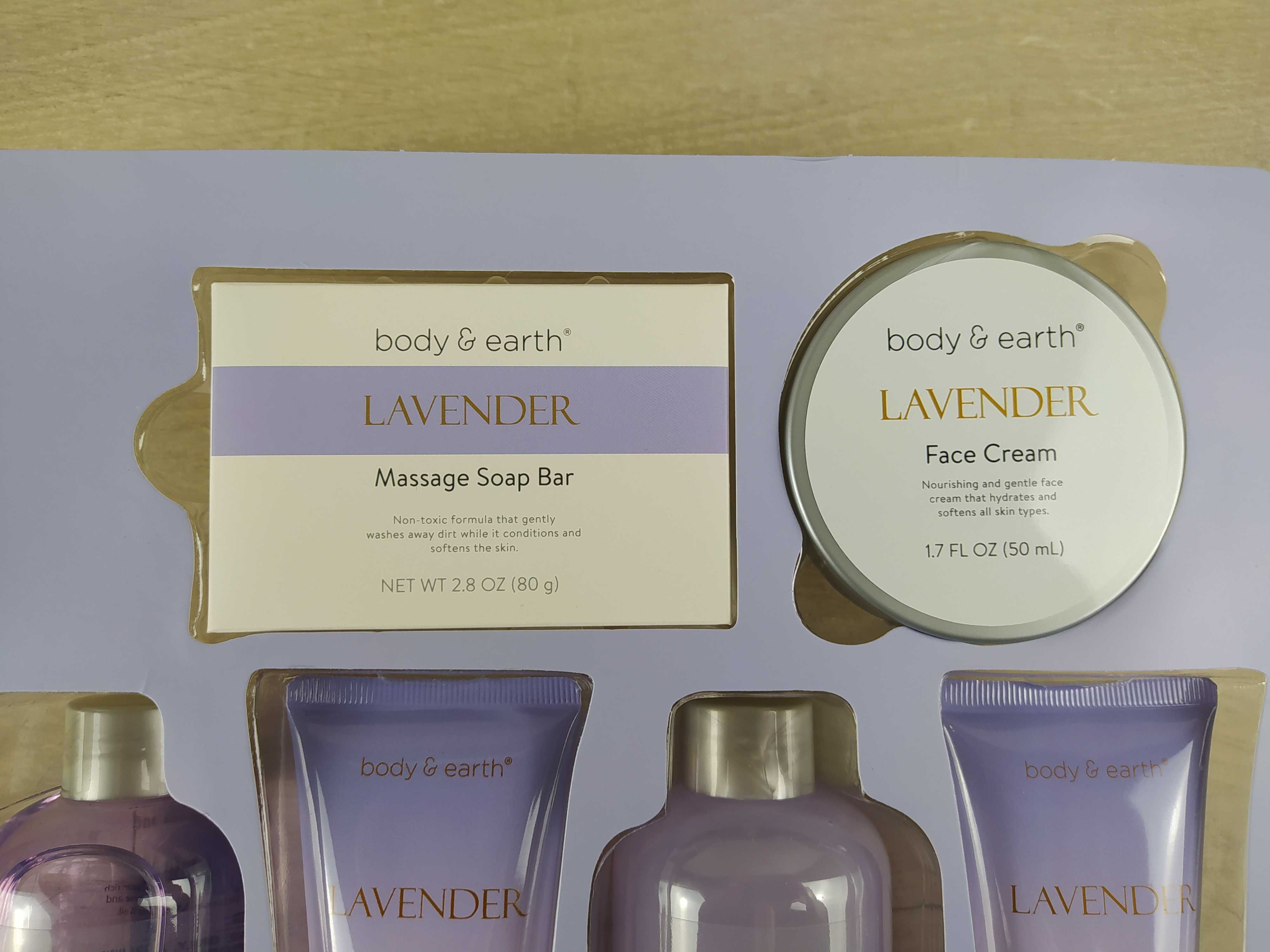 BODY & EARTH Lavender Zestaw kosmetyków do kąpieli 6 elementów
