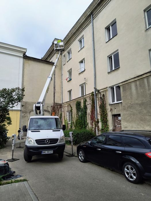 Wynajem podnośników koszowych,podnośnik zwyżka rębak wycinka drzew