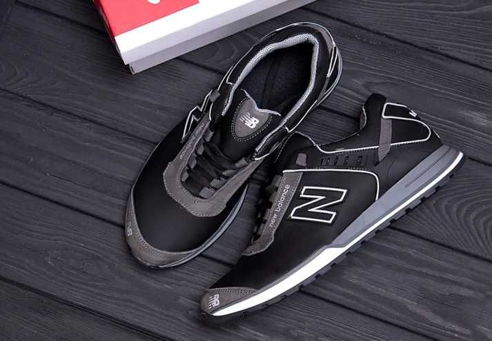Стильные мужские кожаные кроссовки new balance блек 002 elite