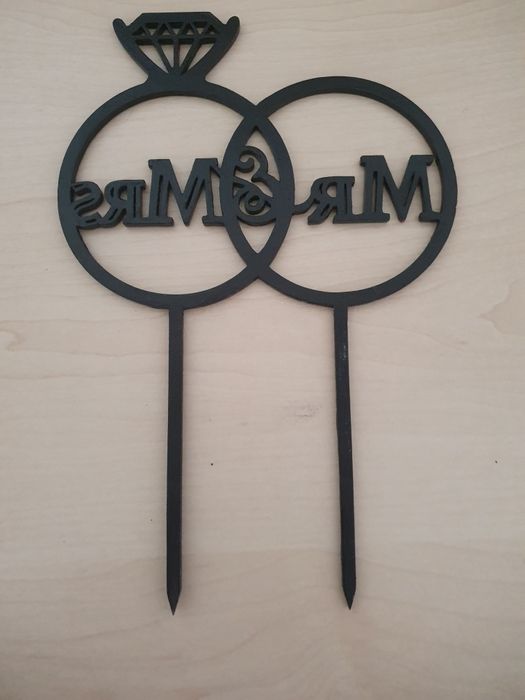 Топпер на торт Mr $ Mrs