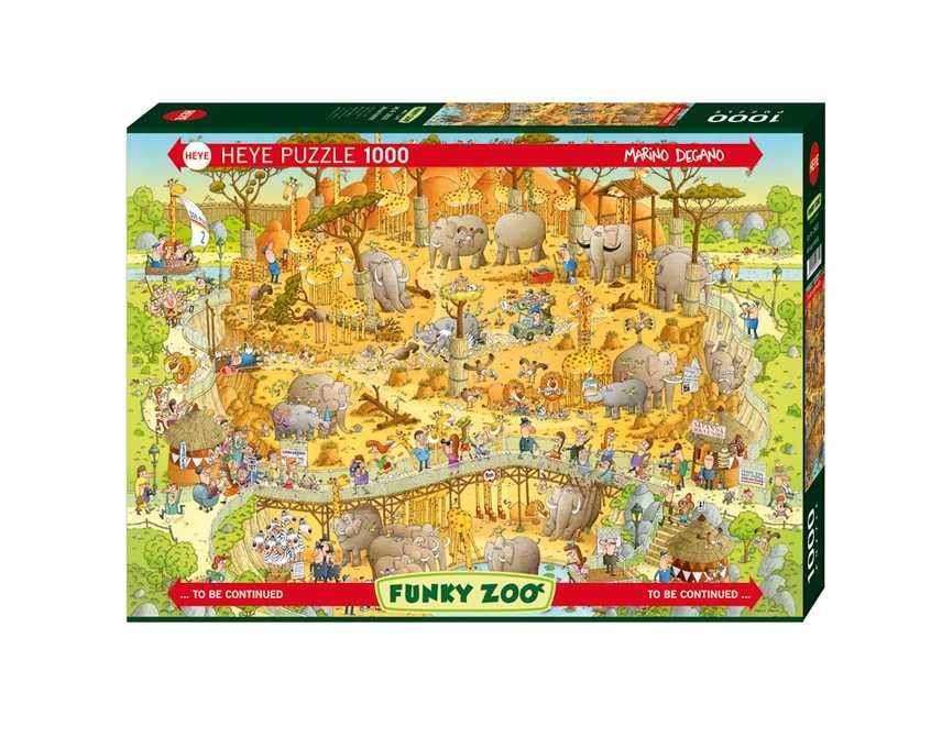 Puzzle Heye 1000 peças "Funky Zoo - African Habitat" Marino Degano