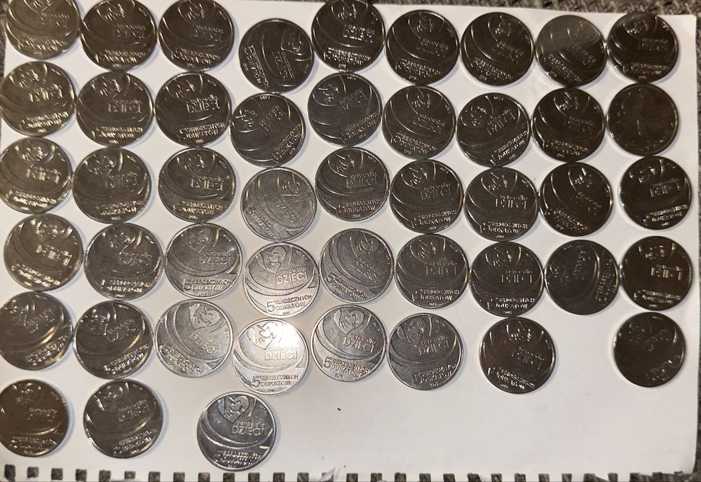 Monety okolisznosciowe 5 serdecznych dukatow - 58 sztuk