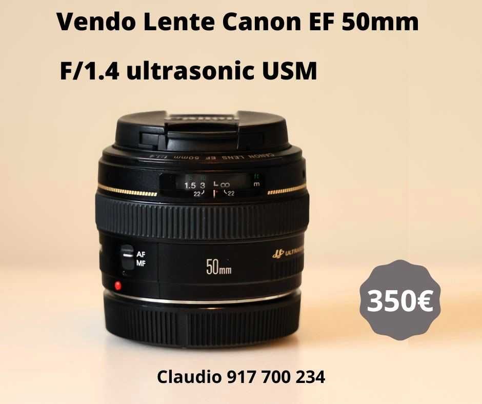 Vendo Lente Canon EF 50mm f/1.4 ultrasonic USM