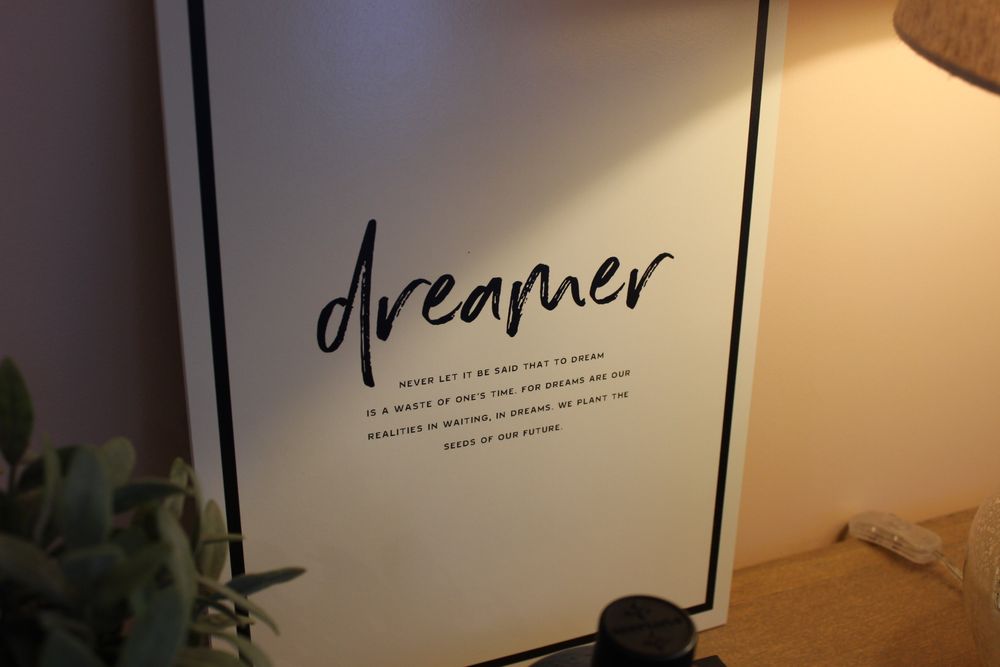 Quadro/Painel Dreamer preto e branco, novo