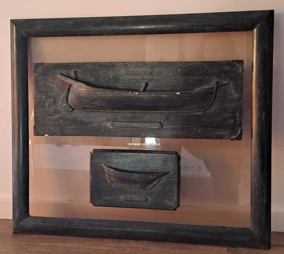 Quadro com relevo, motivos náuticos
