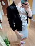 Czarna, krótka marynarka H&M 36/S rękaw 3/4