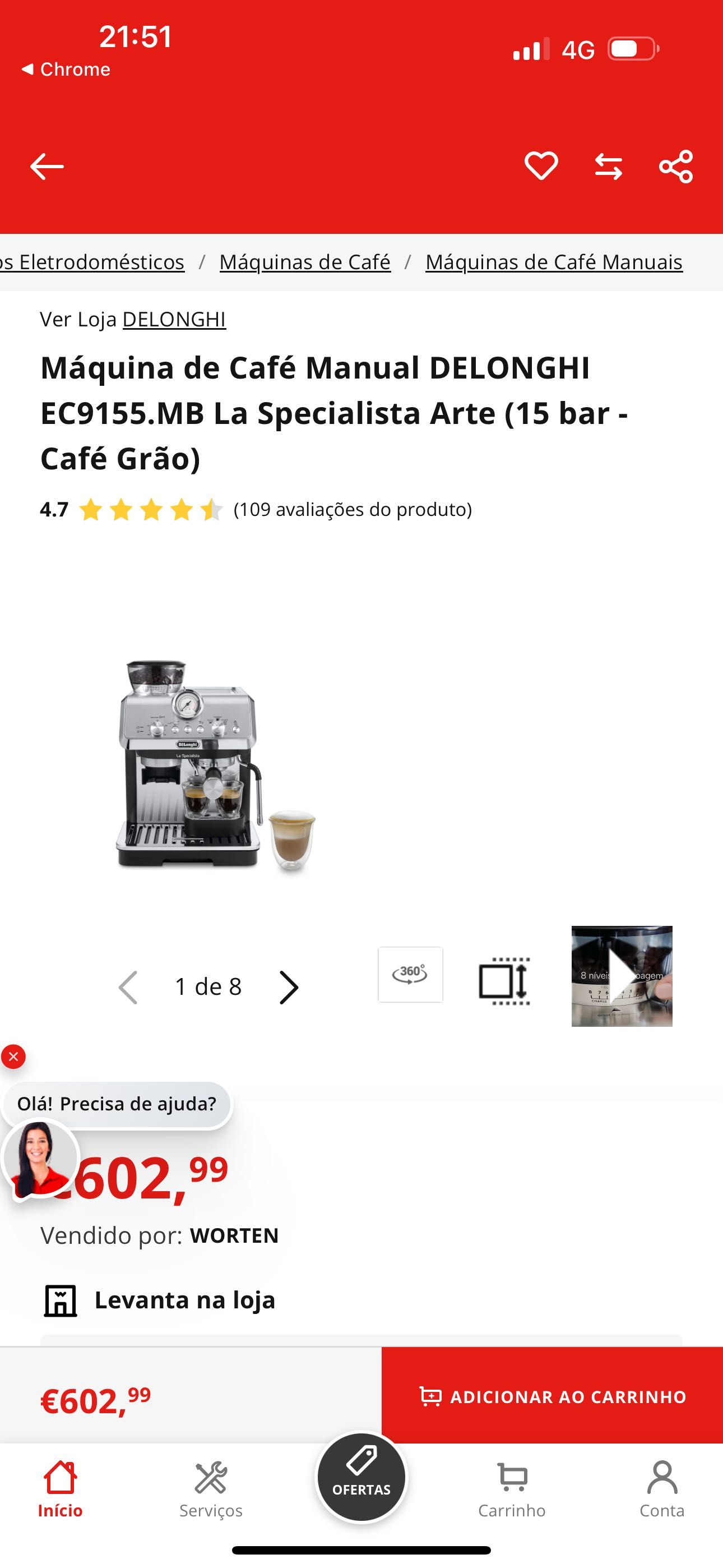 Vendo máquina de café delimghi specialist art