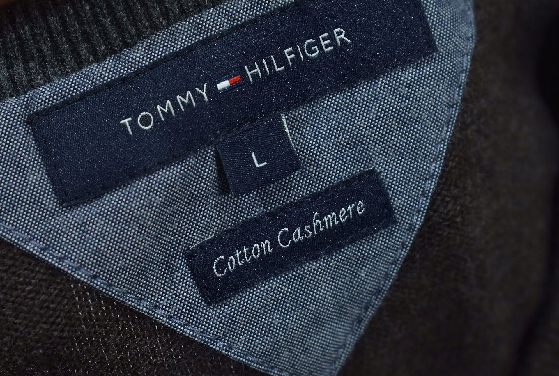 TOMMY HILFIGER Cotton Cashmere Sweter Męski / L