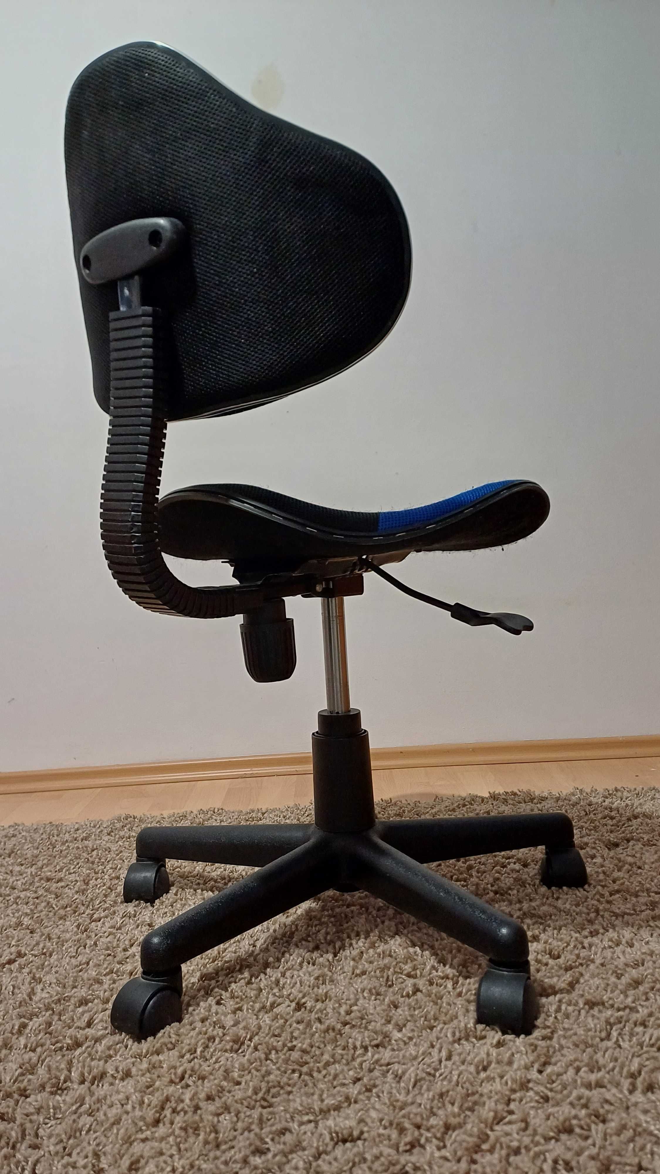 krzesło biurowe z regulacją, niebiesko-czarne