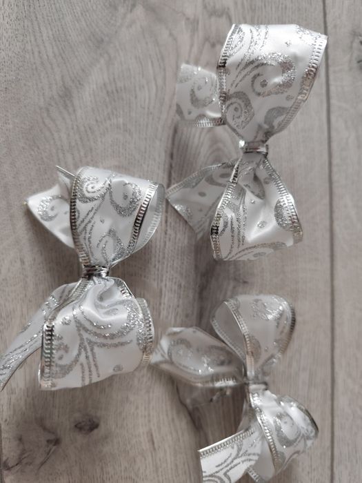 Новорічні банти, бантики на ялинку, новорічний декор, банти