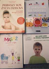 4 książki zestaw Pierwszy rok życia dziecka , Masaż, Na talerzu;