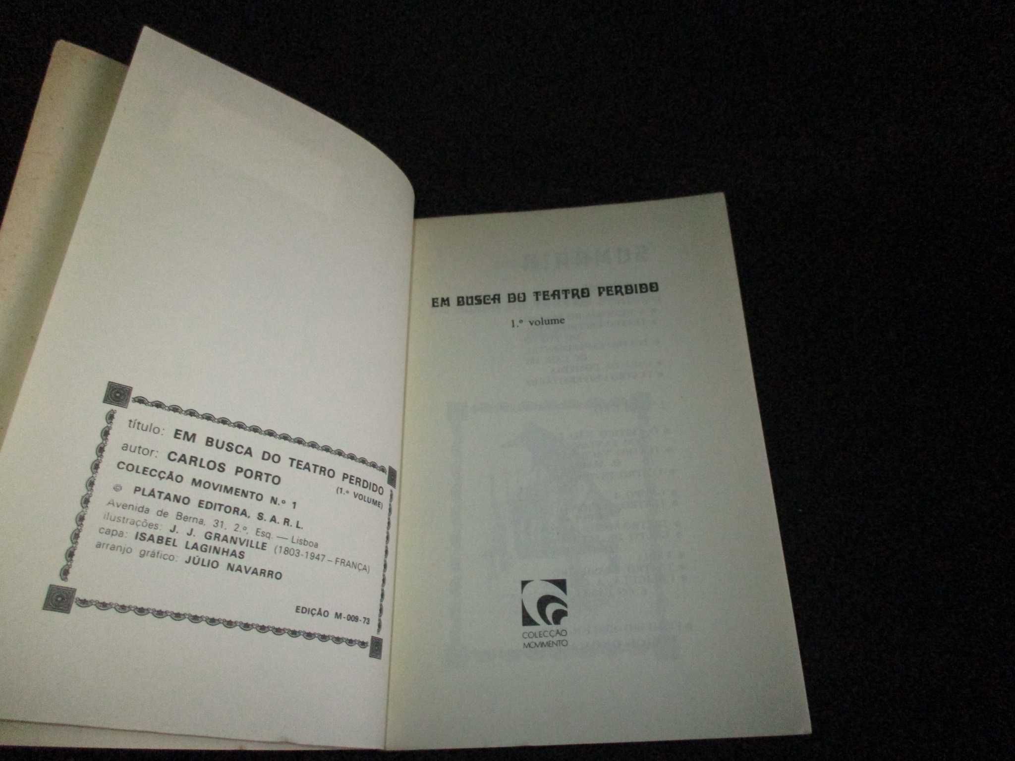 Livros Em Busca do Teatro Perdido Carlos Porto 2 volumes Completo
