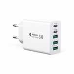 Szybka uniwersalna ładowarka sieciowa gniazdo 50W | 3x USB + 2x USB-C