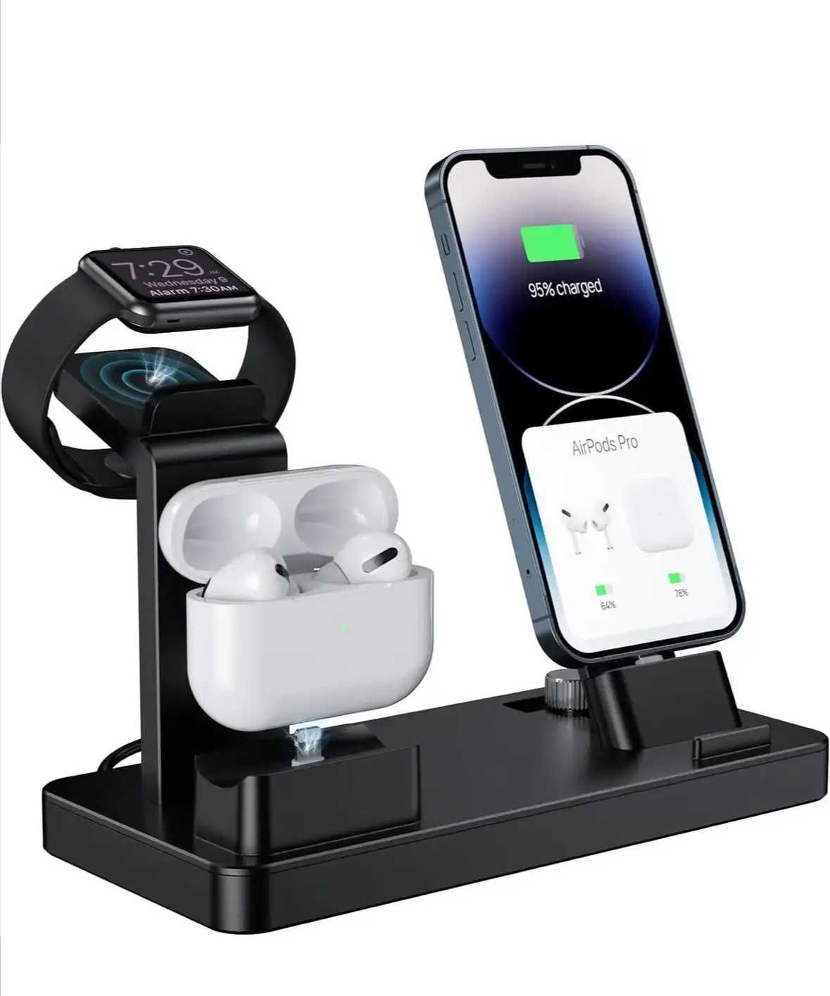 Бездротова зарядна станція 3 в 1 YoFeW YFW-C003 USB для iPhone