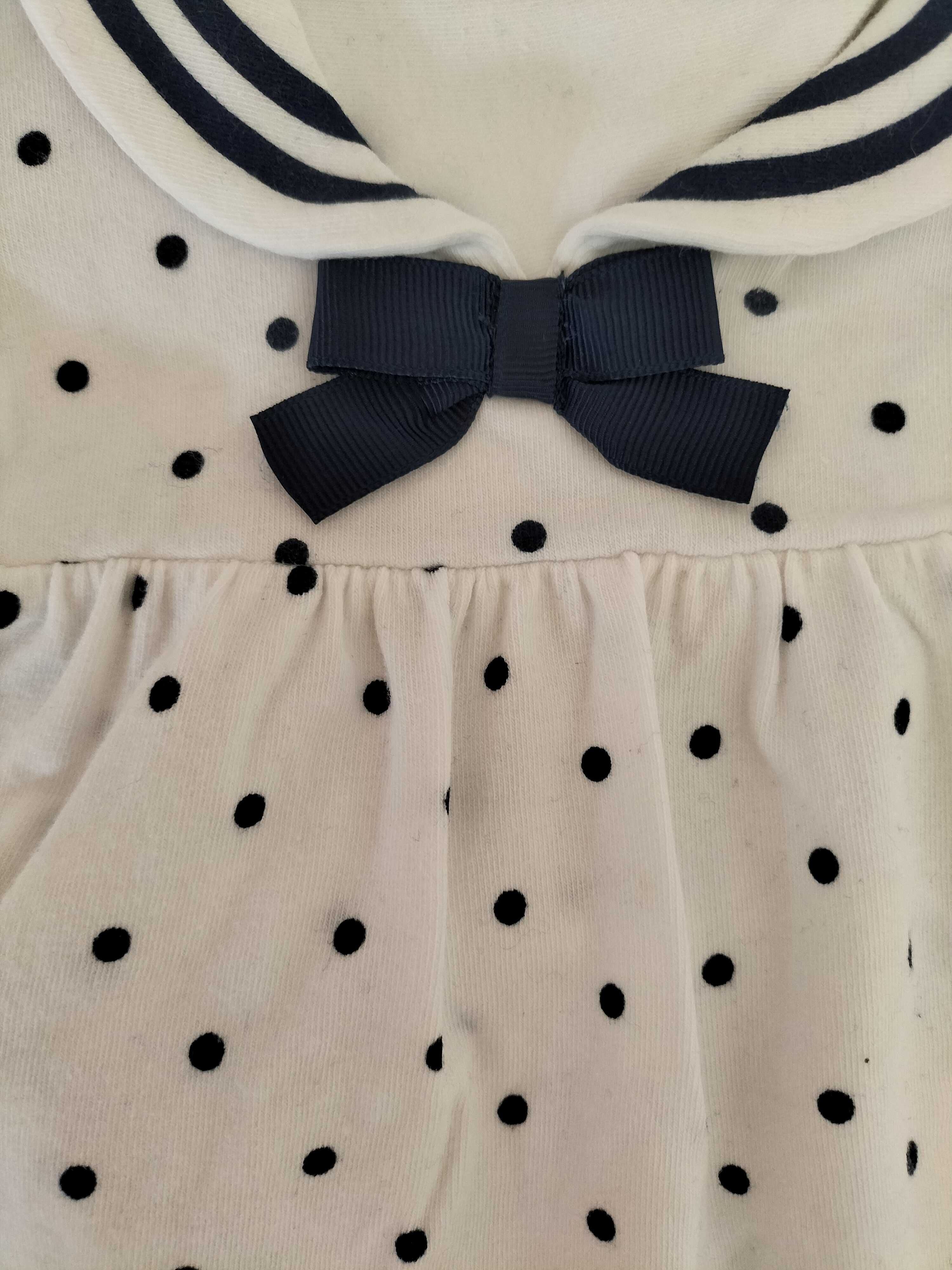 Vestido navy em algodão 1-2m