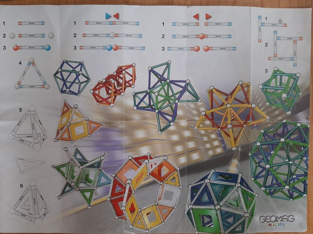 Klocki magnetyczne Geomag Kids, oryginalne, Duży zestaw  171 szt.