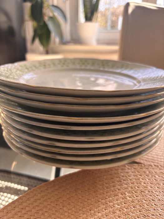 Zestaw 6 talerzy głebokich 4 płaskie obiadowe czechosłowacja Thun TK