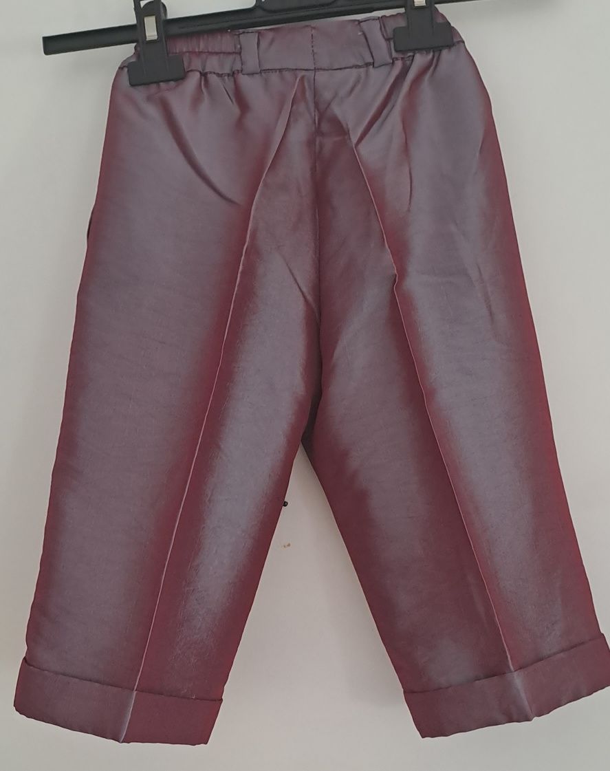 Calça Cerimónia Bordeaux Cetim 2/3 Anos