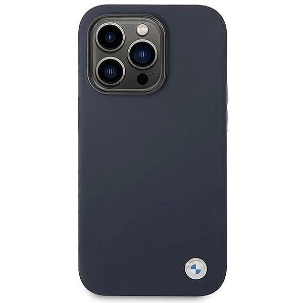 Etui BMW Silicone Metal Logo MagSafe na iPhone 14 Pro - granatowe