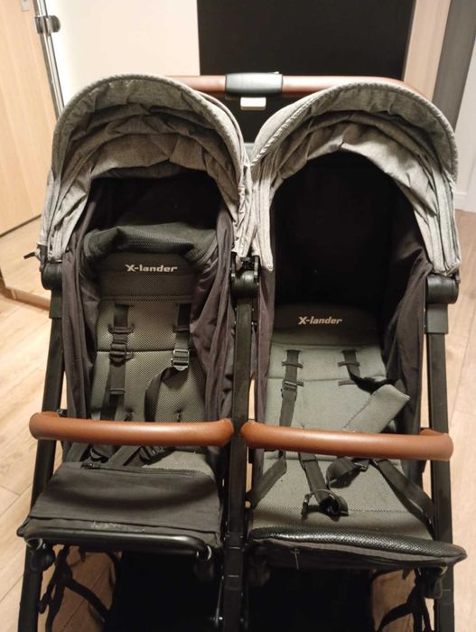 Wózek Dwuosobowy dziecięcy X-lander 2W1 X-double gray + gondola