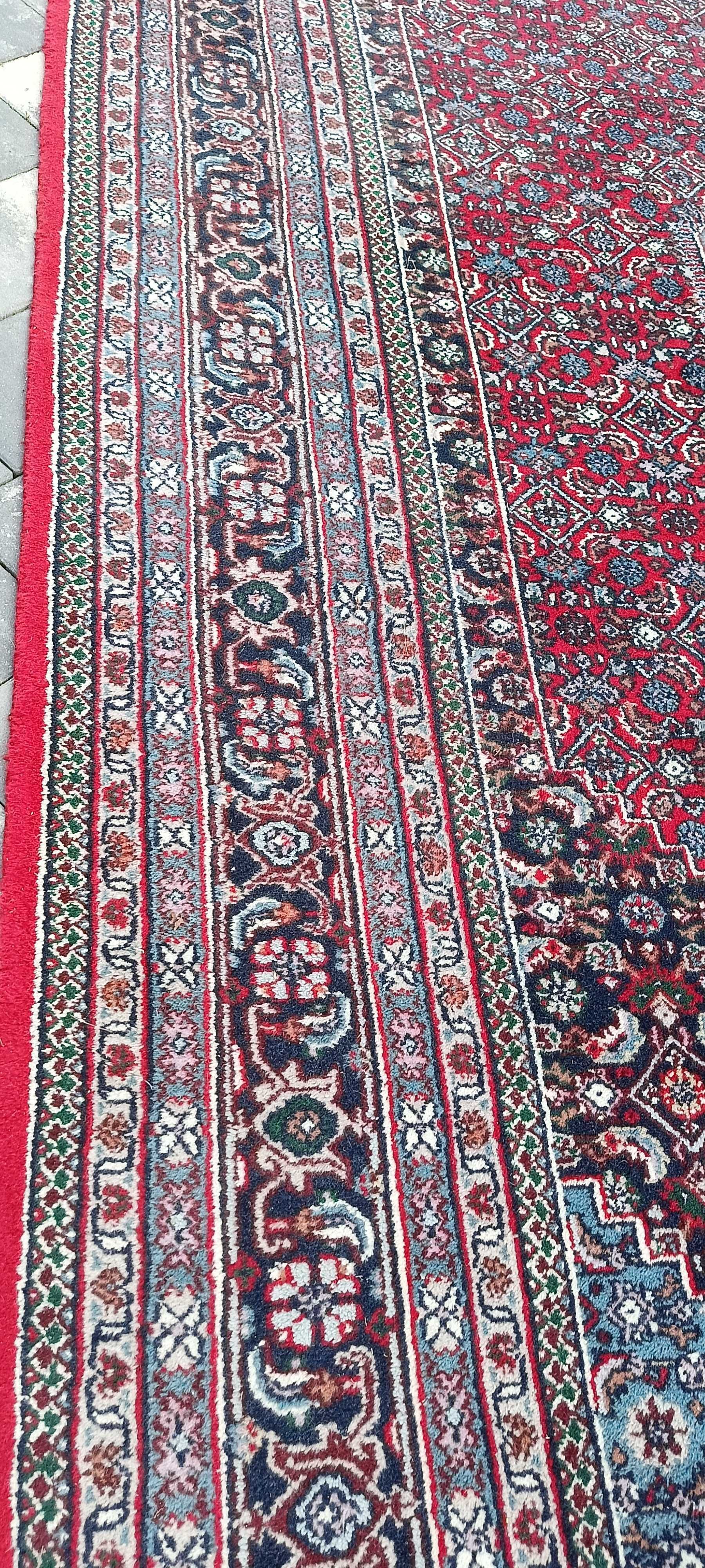 Bidjar ręcznie tkany dywan wełniany duży 369 x 243 cm wełna