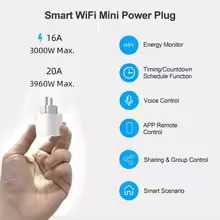 Розумна розетка (свіч)Tuya EU 230V/20А(16A)