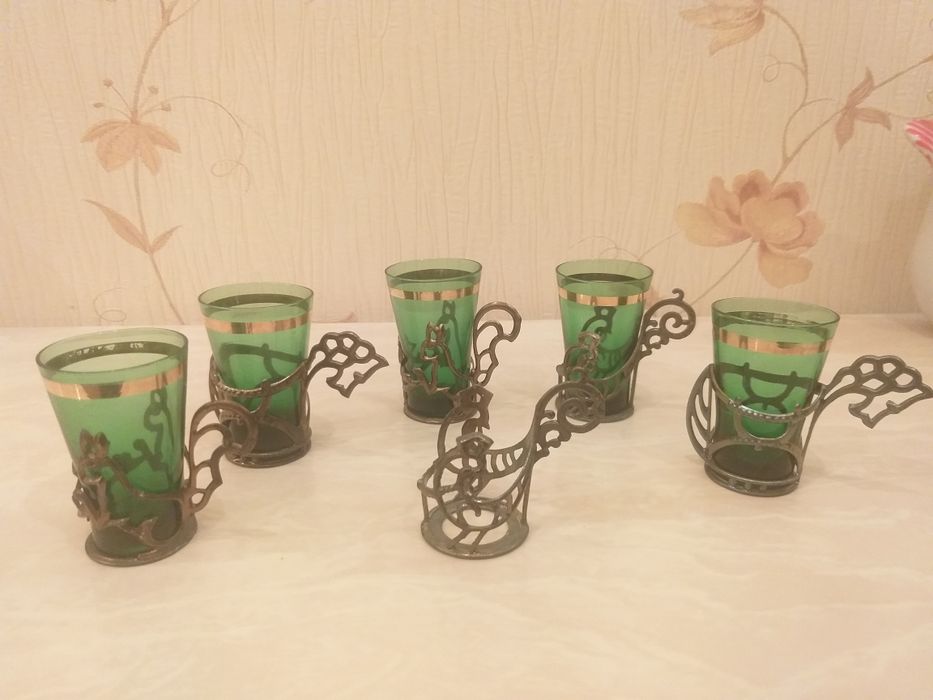 Рюмки в подстаканниках пр.СССР.