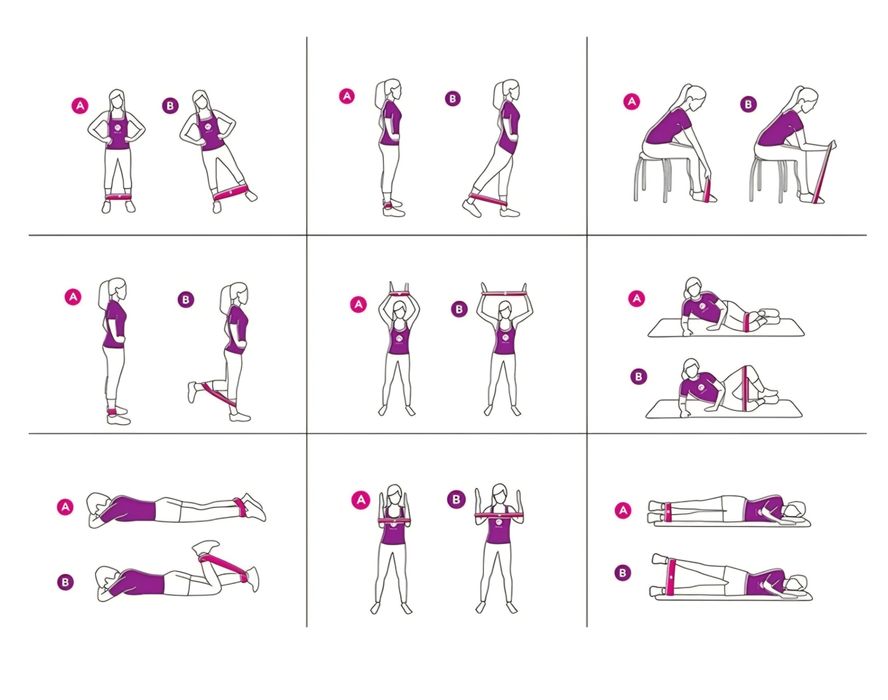 Zestaw 5 gum do ćwiczeń taśmy do fitness crossfit