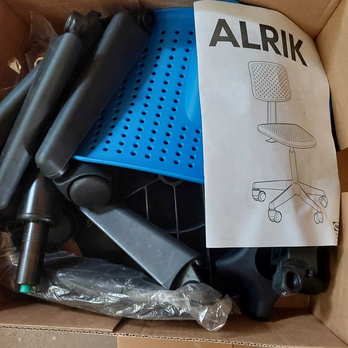 Ikea Alrik Krzesło Obrotowe Niebieskie