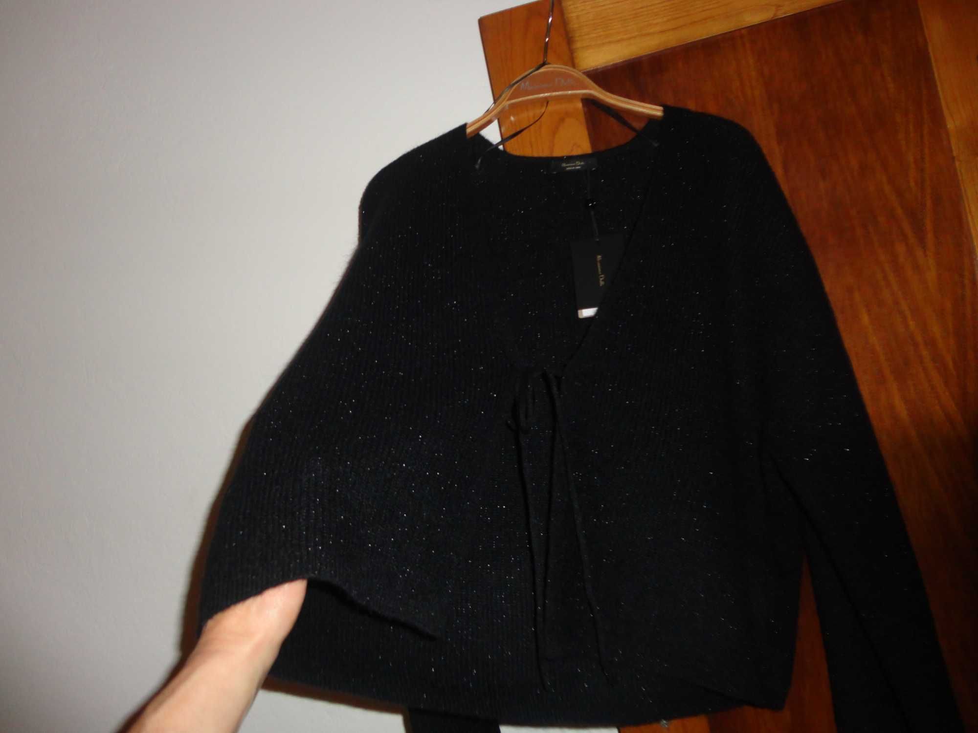 Casaco preto alpaca Massimo Dutti