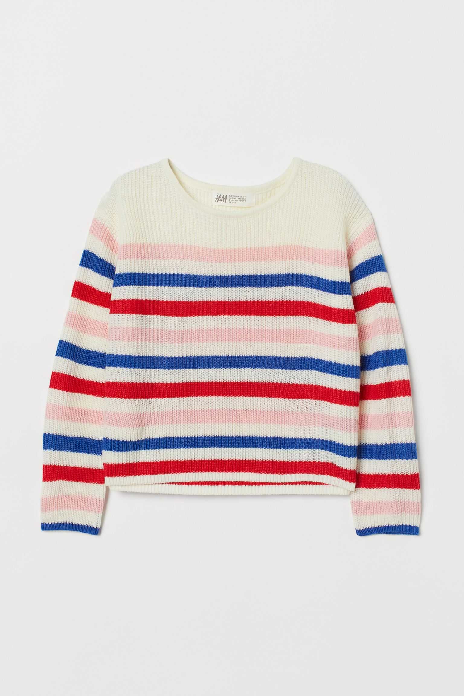 Sweter w prążki H&M, r. 134-140, stan jak nowy