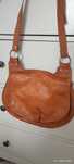 Torebka skórzana, Genuine Leather. Camel kolor