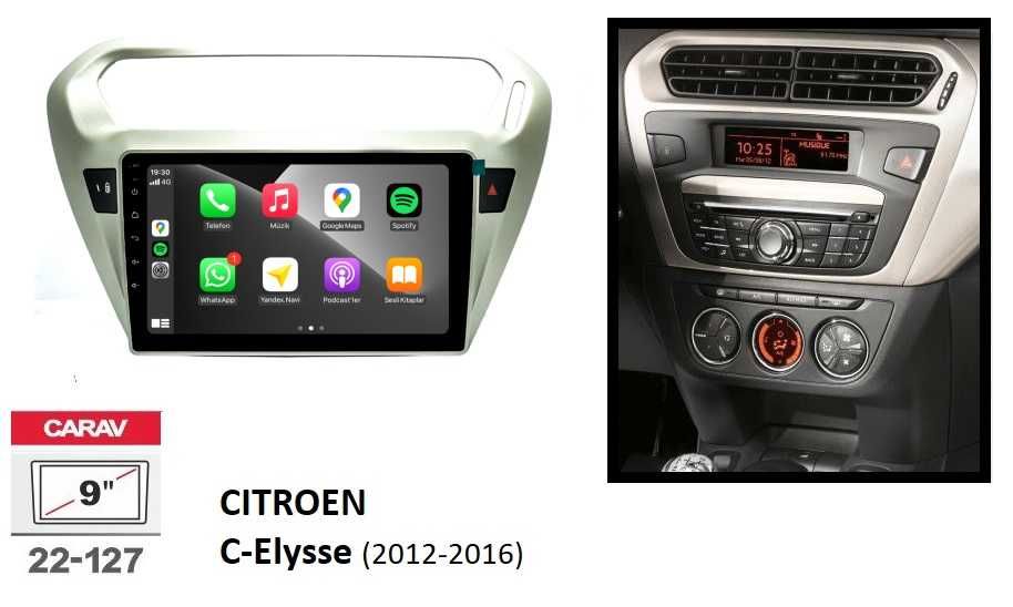 (NOVO) Rádio 2DIN 9" • Citroen C-ELYSEE (2012 a 2016) • Android GPS