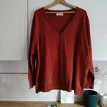 C&A Basic 7XL ceglany sweter damski rozpinany na wiosnę lato do biura