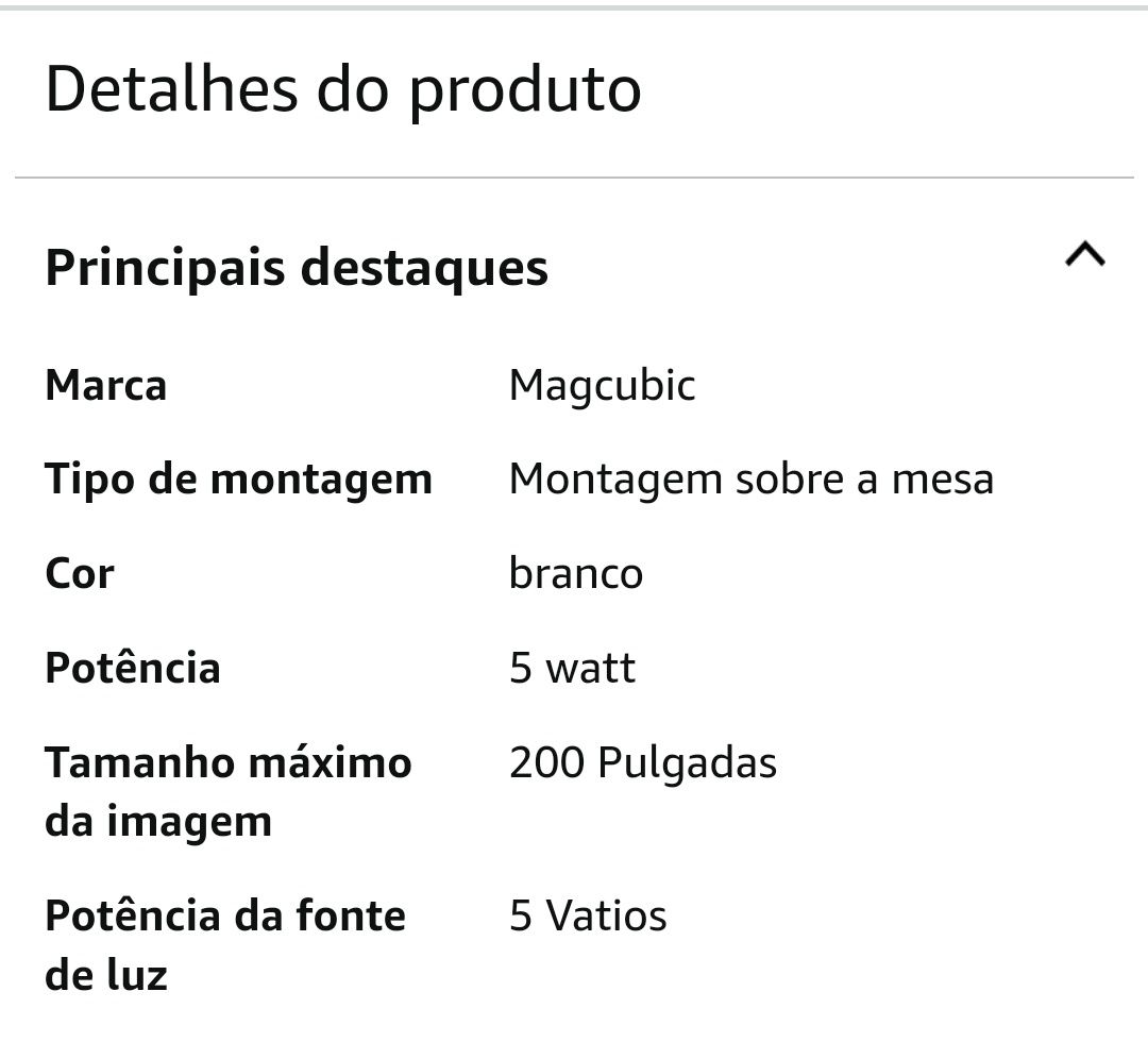 Mini projetor 4K compatível com Android