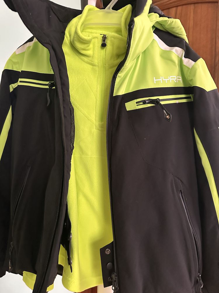 Kurtka narciarska plus golf limonka 140 cm