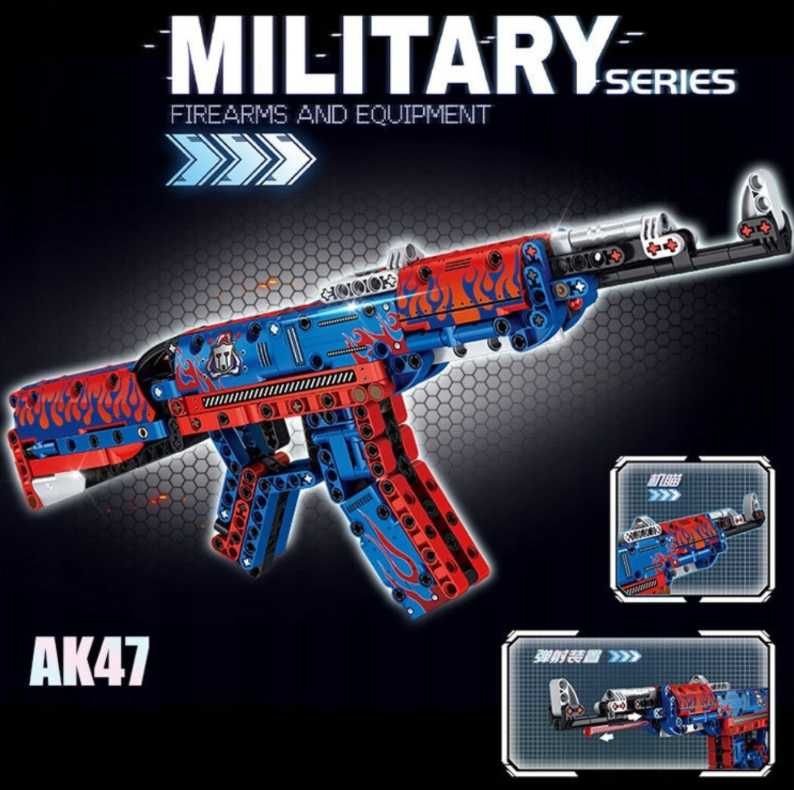 Klocki konstrukcyjne karabin AK-47 401 elementów militaria model.