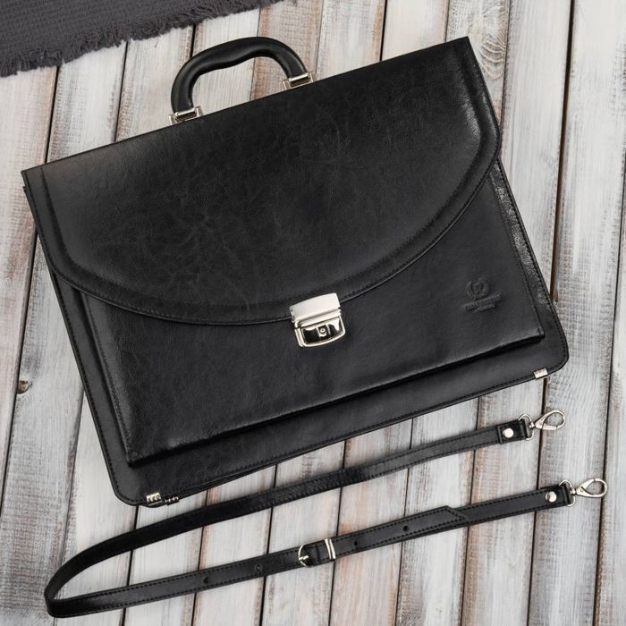 Aktówka męska skórzana Paolo Peruzzi do ręki i na ramię S-46-BL