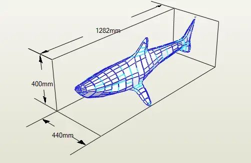 Конструктор из картона акула papercraft 3D фигура подарок набор пазл
