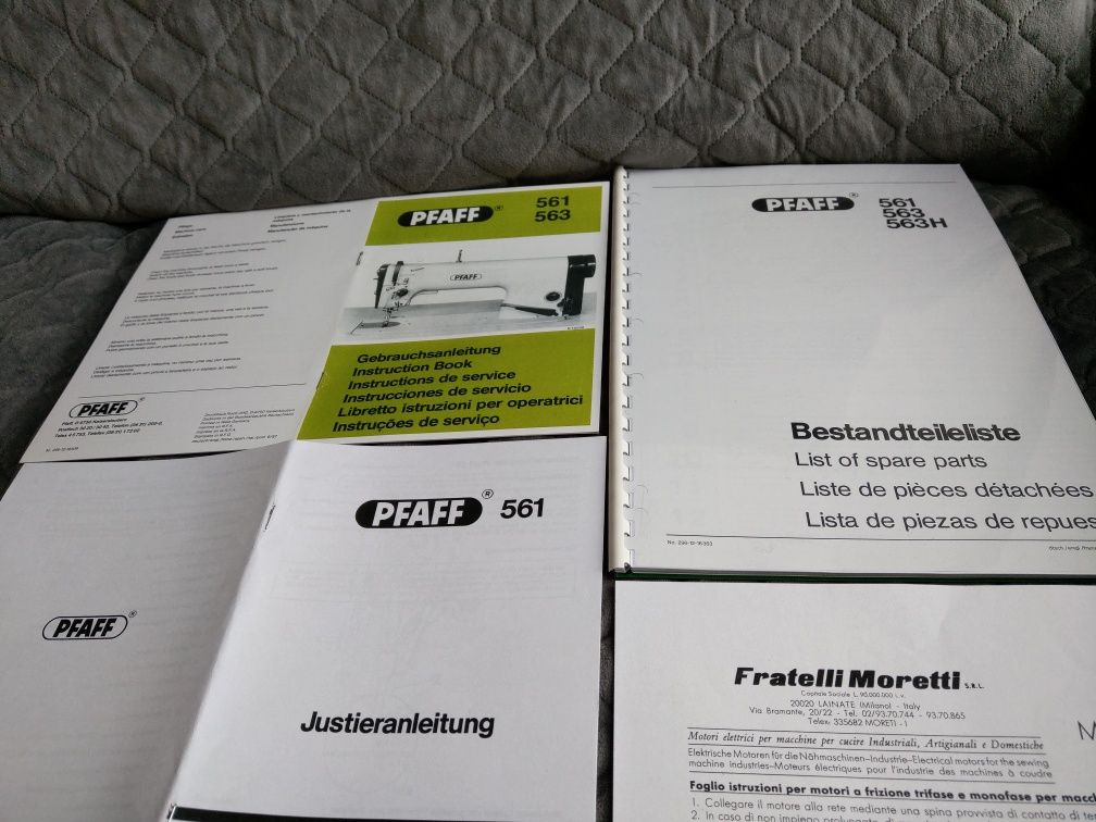 Pfaff 561 dokumentacja, instrukcja obsługi, regulacji, katalog części