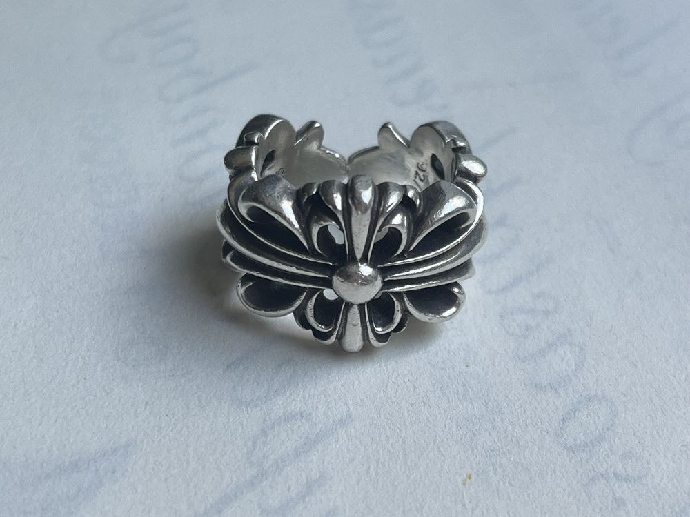 Chrome Hearts Ring Double Floral Cross