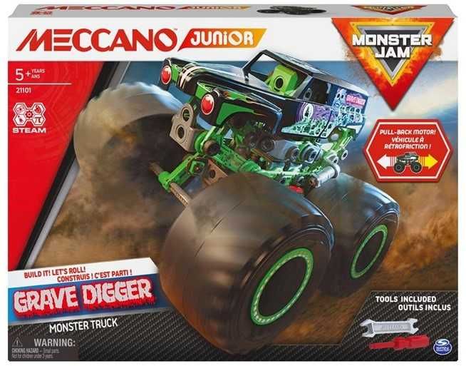 Novidade:MECCANO JUNIOR MONSTER JAM MONSTER TRUCK GRAVE DIGGER