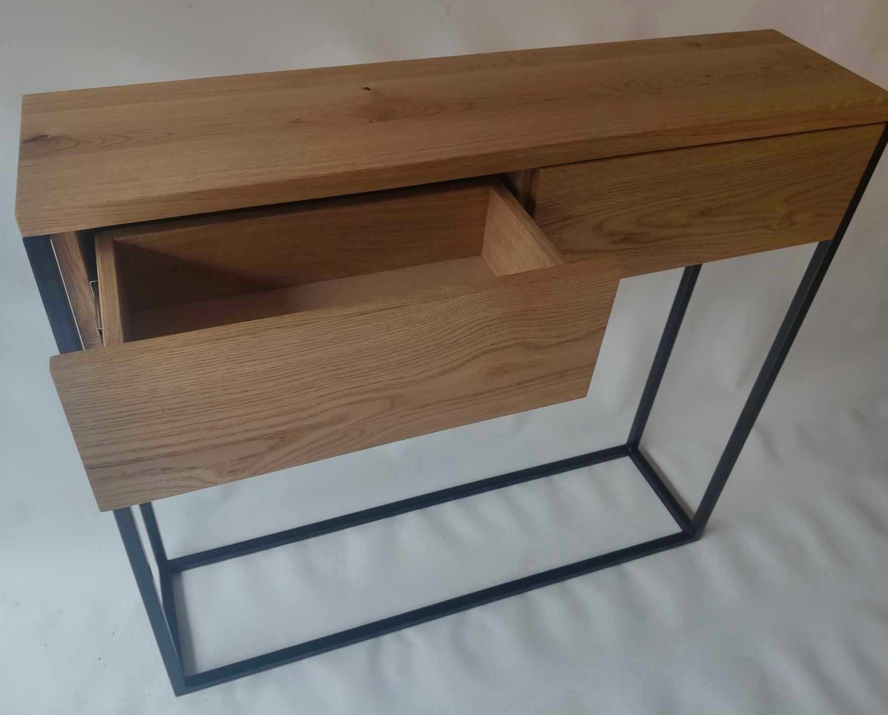 Konsolka dębowa LOFT 100x30x90