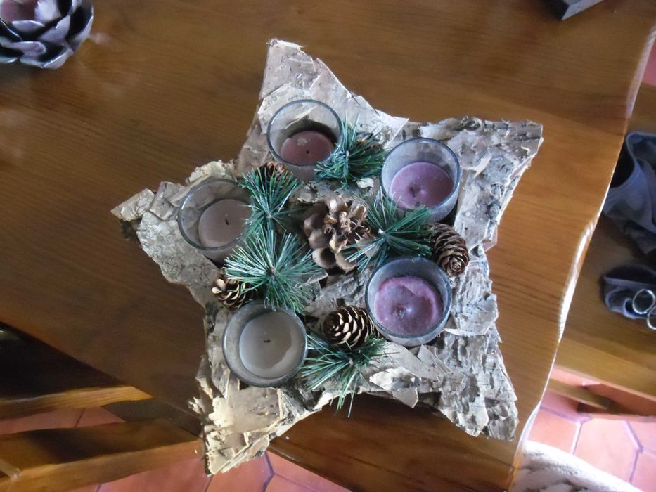 Estrela Artesanato 32cms, original para 5 velas, como nova