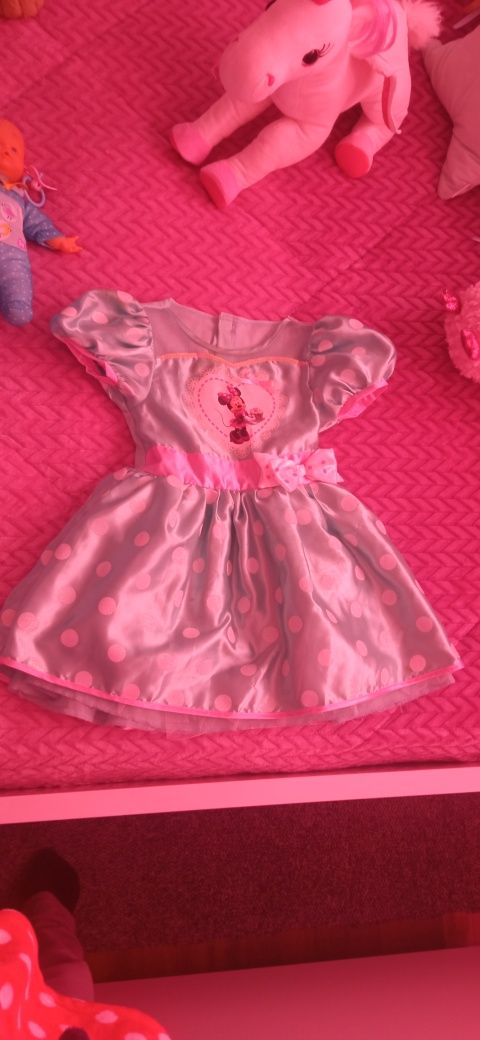 Vestido de carnaval Minnie menina 3/4 anos azul as bolas brancas/15€