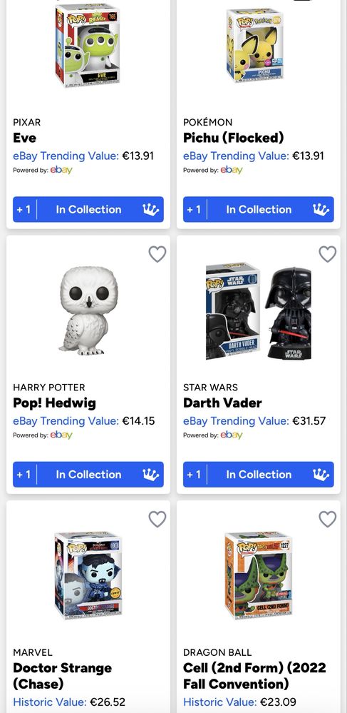 Coleção de Pop Figures