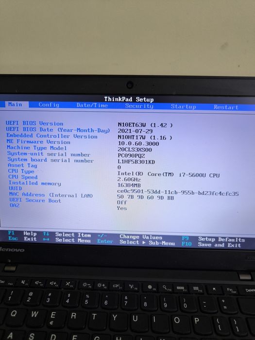 ThinkPad Lenovo x250